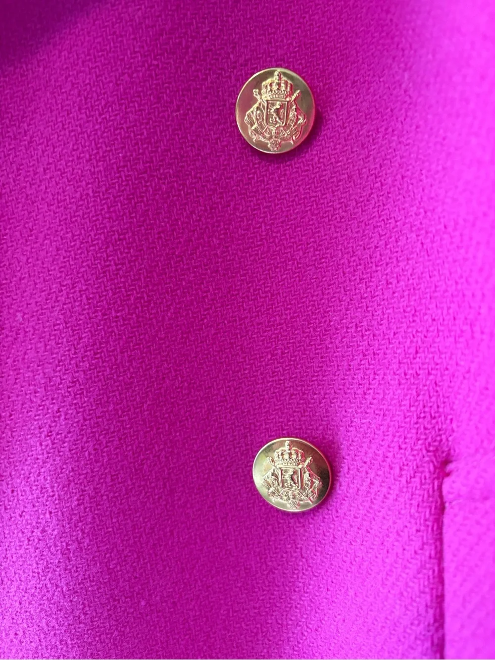J. Crew Bright Pink Pea Coat Wool - Picture 7 of 7